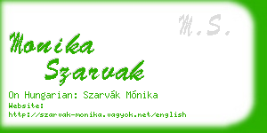 monika szarvak business card