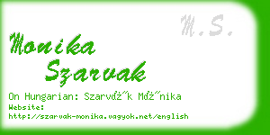 monika szarvak business card